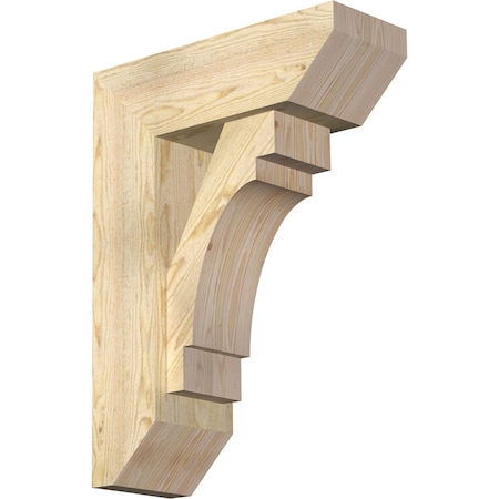 Ekena Millwork Merced Slat Rough Sawn Bracket w/ Offset Brace, Douglas Fir, 8"W x 22"D x 30"H BKT0806X22X30MRC06RDF